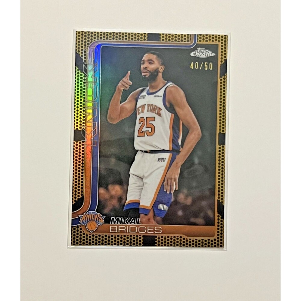 2025-26 Topps Chrome Update #60 Mikal Bridges /50 Gold Basketball Refractor